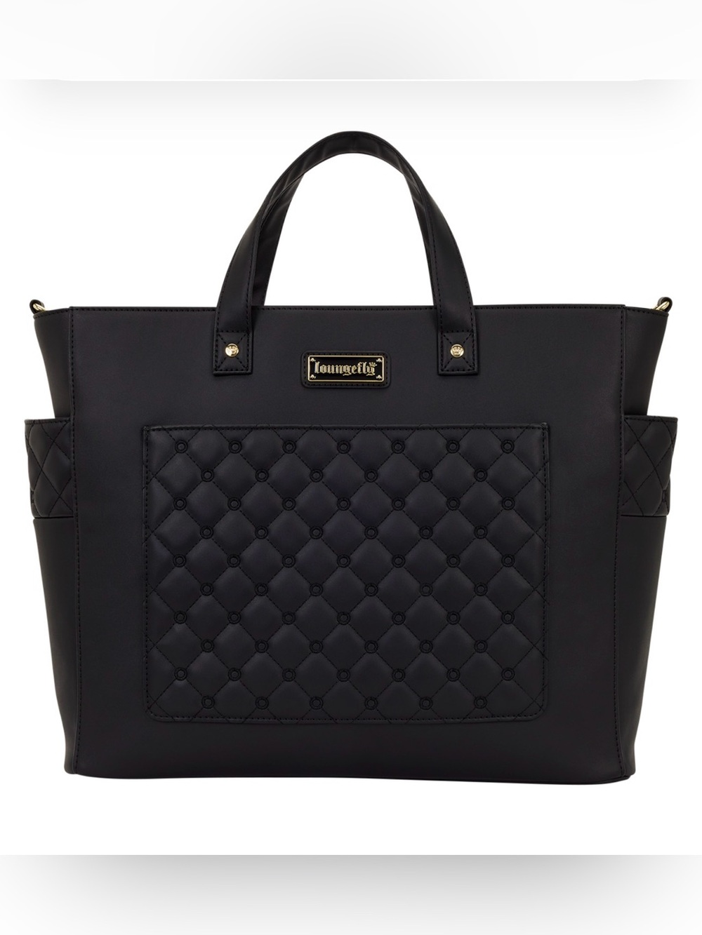 Loungefly The Mo Black Convertible Backpack & Tote Crossbody Pin Trader Bag NEW